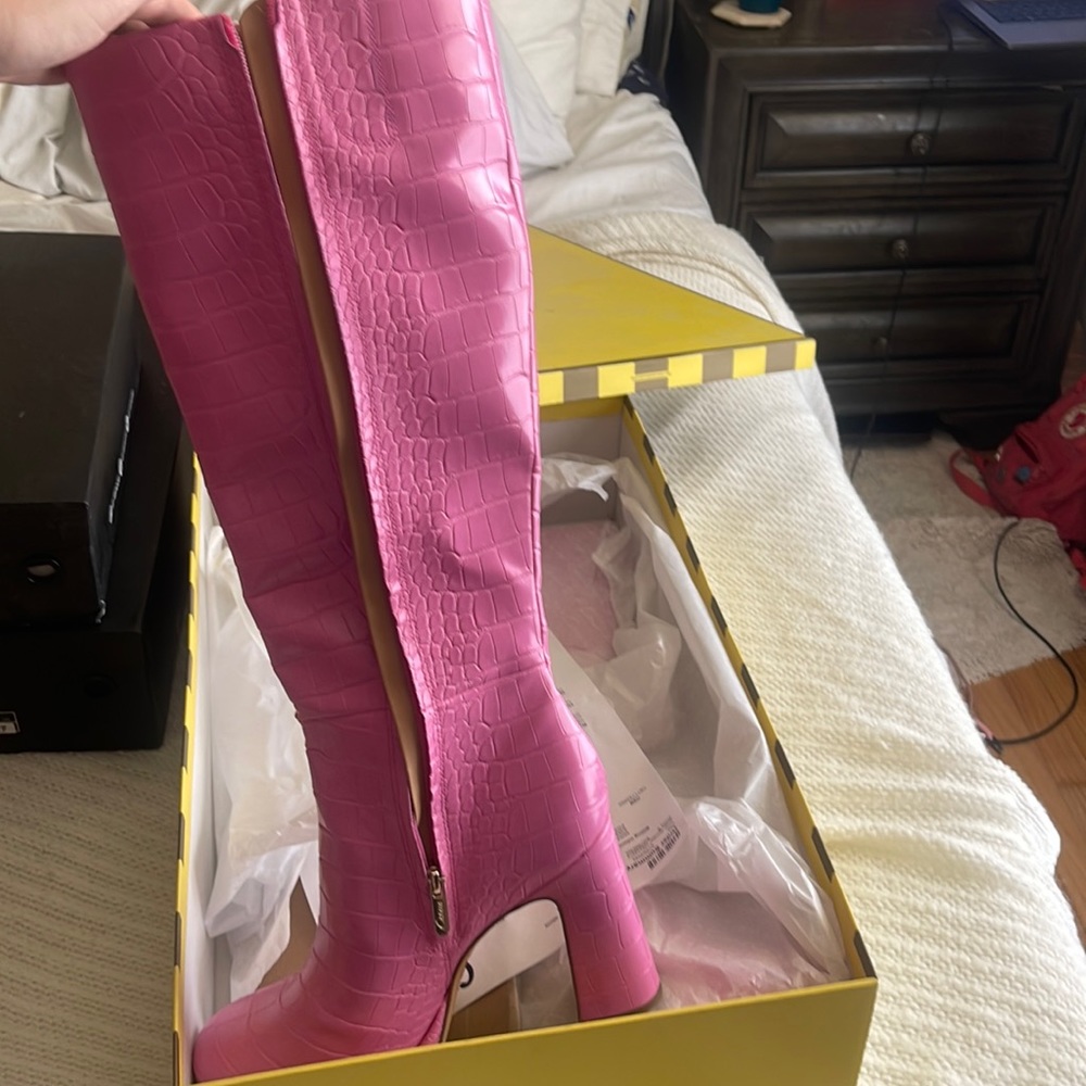 circus by pink croc print boots